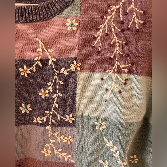 |SOLD| Embroidered vintage short sleeve sweater - Picture 3 of 4